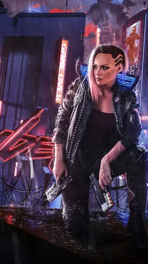 Cyber Girl V Cyberpunk 2077 iPhone