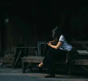 Dark Aesthetic Girl Sit Down