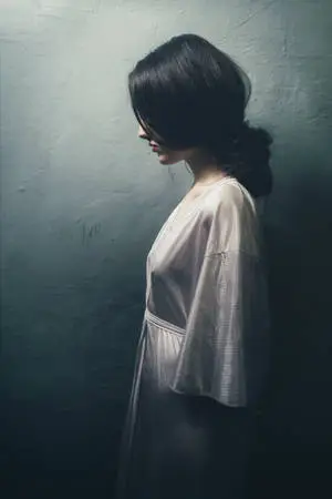 Enigmatic Dark Lady in Silken Elegance