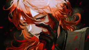 a girl with red hair and black hair