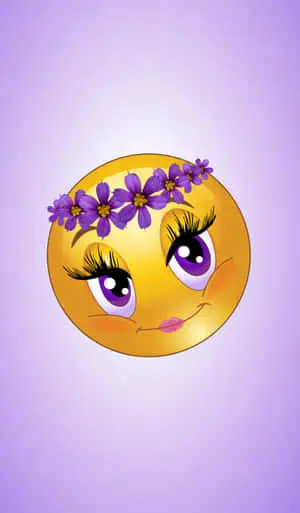 Emoji Girl With Purple Flower Crown