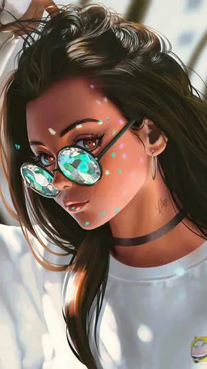 Fair Skinned Cool Girl Cartoon