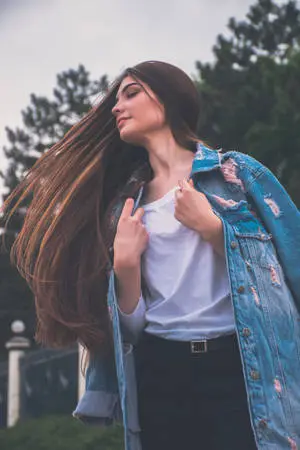 Free-spirited Young Girl Embracing Nature