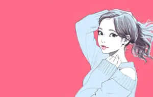 Pink Canvas Cartoon Girl Aesthetic Desktop