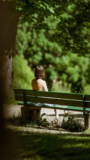Girl Alone At A Park
