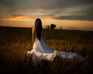 Girl Alone Picture On The Field