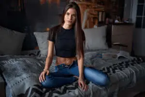 Girl In Jeans With Abs Pictures