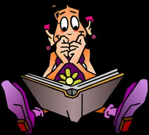 Girl Reading Book Anxiously