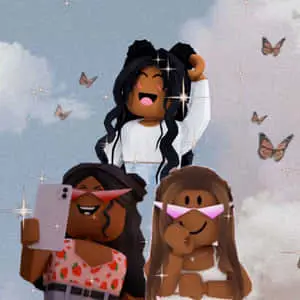 Three Girls Roblox With Butterflies Picture