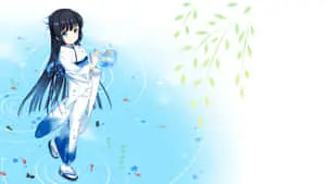 Girly Cute Anime In White Kimono