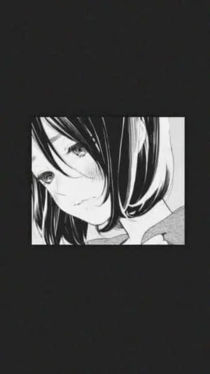 Grunge Anime Sad Girl Black And White
