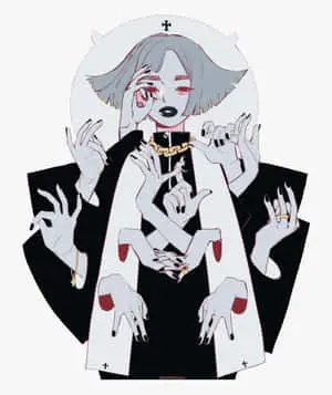 Halloween Aesthetic Girl With Multiple Hands 