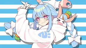  Caption: Viral Virtual YouTuber Usada Pekora from the Hololive Production 