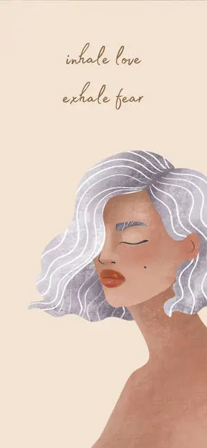Inhale Love Beige Aesthetic Phone Quote