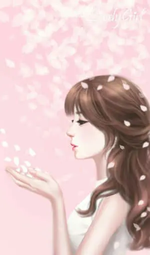 Korean Anime Girl Blowing Petals
