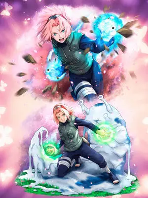 Naruto Anime Sakura Blue Chakra
