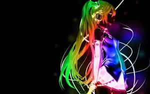 Neon Anime Girl Hatsune Miku