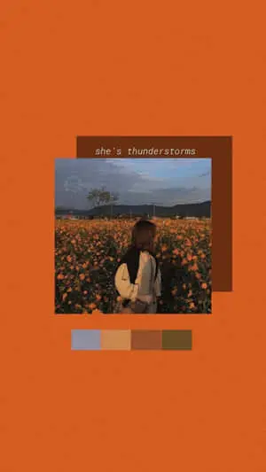 Orange iPhone Girl Aesthetic