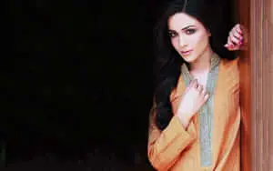 Pakistani Girl Orange Blouse