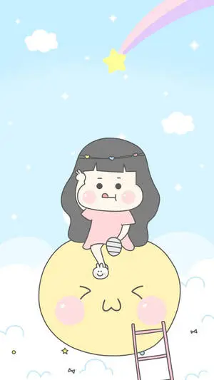 Pastel Cute Girl With Long Hair