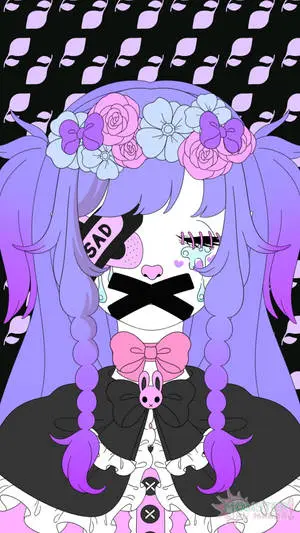 Pastel Goth Crying Girl