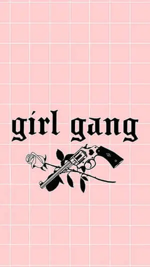 girl gang - pink wallpaper