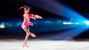 Pink Girl In Ice Skating Rink