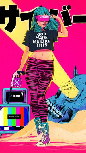 Pink Pop Art Aesthetic Girl