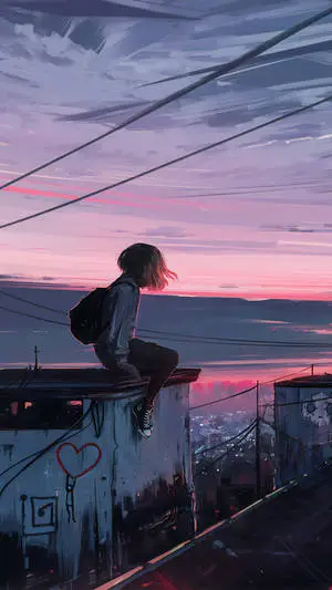 Pink Sky Aesthetic Girl 