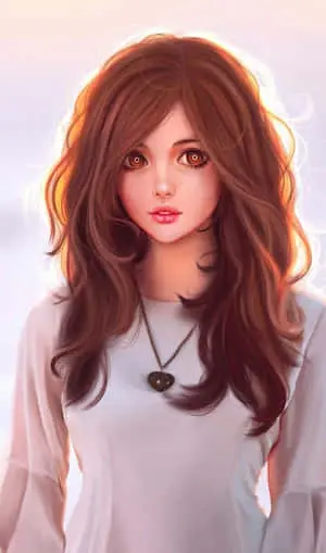 Pretty Girl With Brown Hair Picture