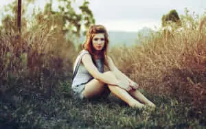 Pretty Teen Girl On Outdoors