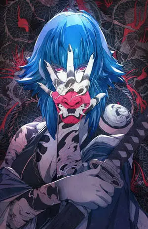 Red Anime Covered Face