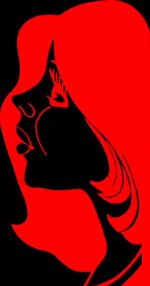 Red Black Silhouette Girl