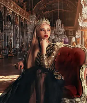 Red Couch Princess Sit Down