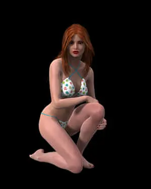 Redhead3 D Modelin Bikini