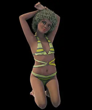 Retro Style Animated Girlin Bikini