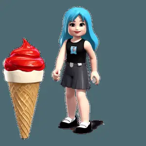 Roblox Girl with Ice Cream PNG 05232024