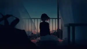 Sad Aesthetic Desktop Anime Girl In Darkness