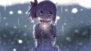 Sad Anime 4k Girl Crying In Rain