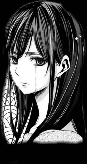 Sad Anime Girl Black And White With Tear