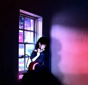Sad Demon Girl In The Corner