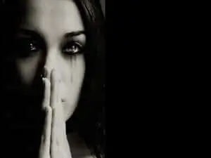 Sad Girl Crying While Praying