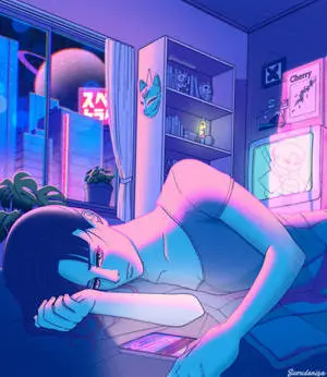 Sad Girl In Room Digital Art