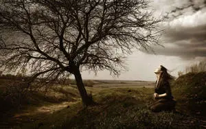 Sad Girl In The Meadow