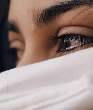 Sad Teary Eyes Woman