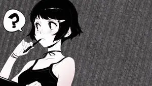 Short-Haired Girl Dark Anime Aesthetic Desktop