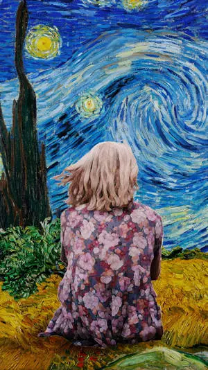 Solitary Girl Van Gogh Starry Night