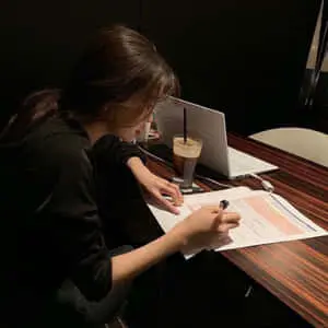 Study Girl With Coffee And Laptop Picture 