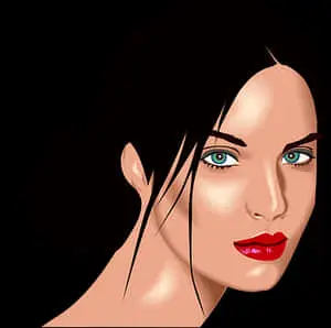 Stylized Female Portrait Vector