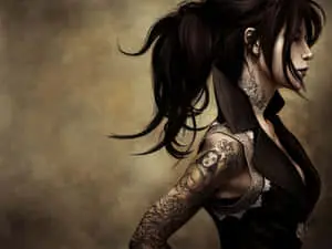 Tatuaje En El Cuello Illustrated Woman